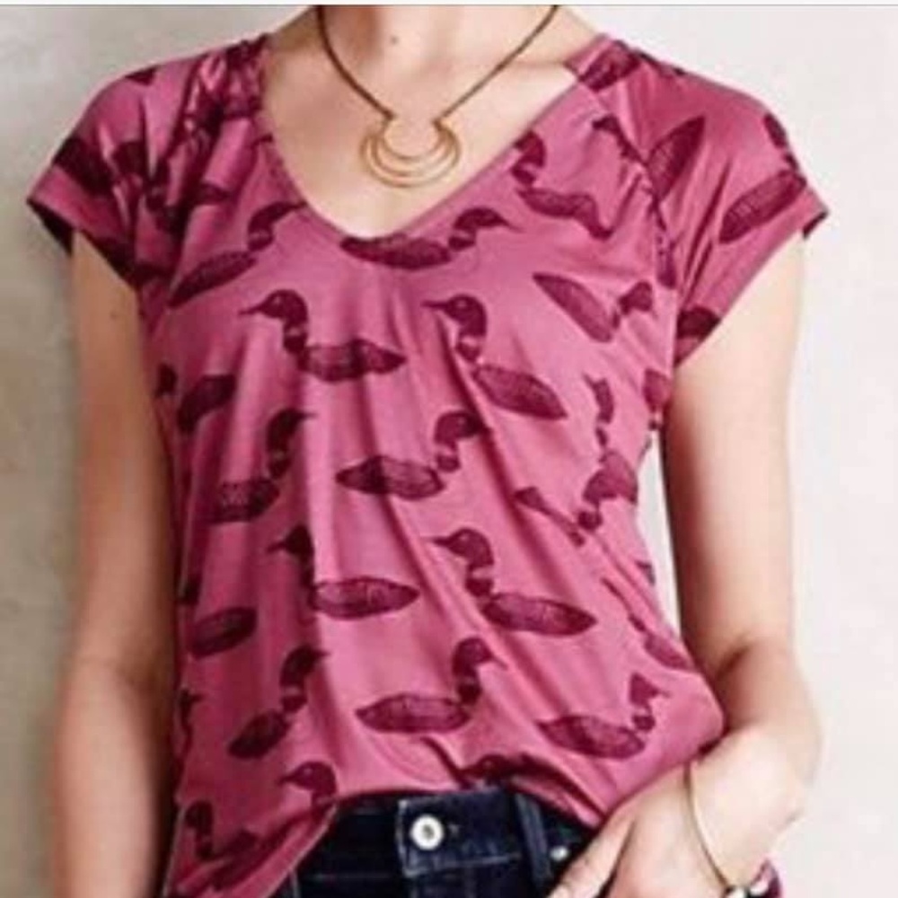 Anthropologie Porridge Animalia Loon Tee